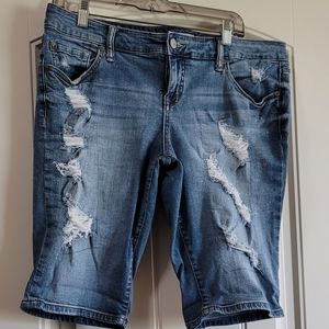 Boyfriend distressed jean shorts
